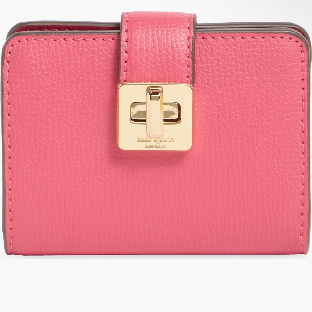 Kate Spade Pink Wallet with Gold Clasp